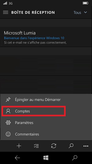 email Lumia windows 10 compte supprimer