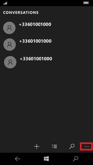 SMS Microsoft Lumia Windows 10 centre SMS