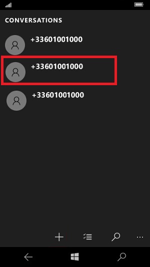 SMS Microsoft Lumia Windows 10 supprimer conversation