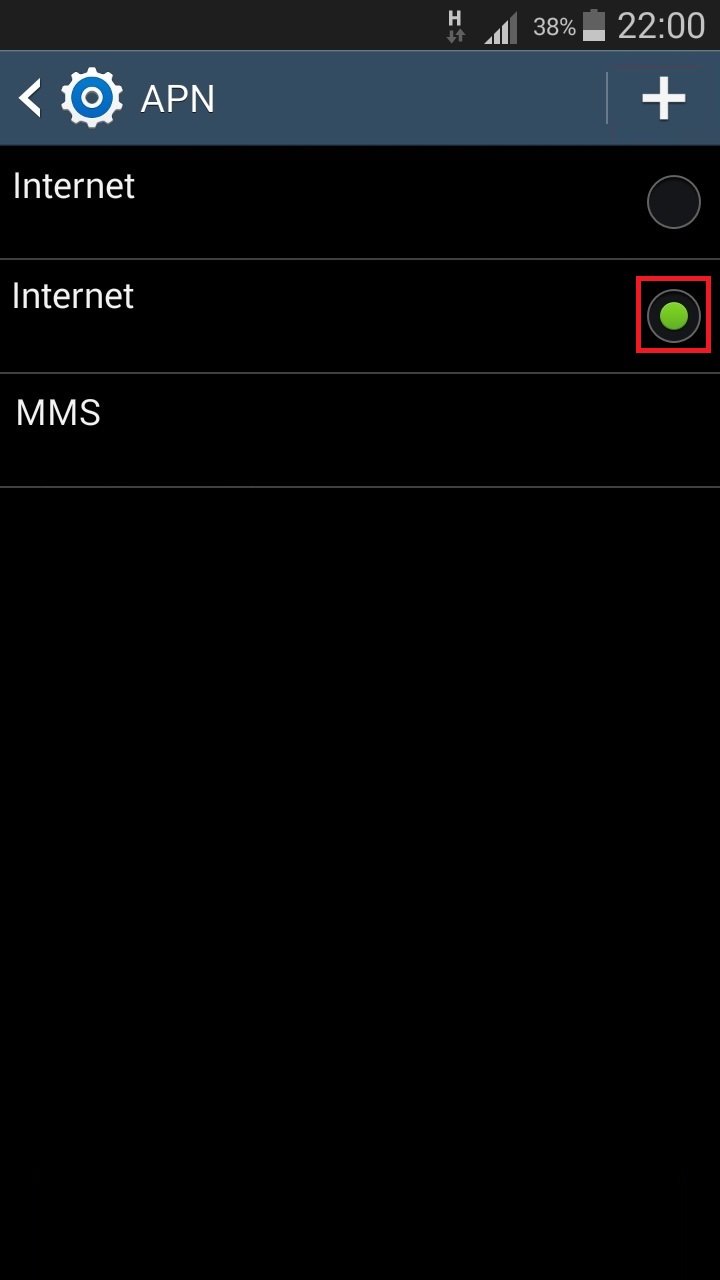 internet Samsung android 4-4.4 APN selection