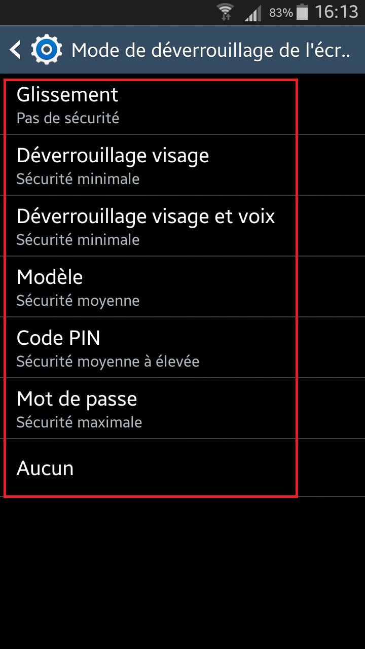 contact code pin ecran verrouillage Samsung (android 4.4) ecran verrouillage 2