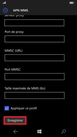 MMS Lumia Windows 10 APN MMS