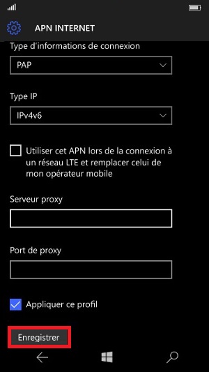 Internet Lumia Windows 10 APN internet