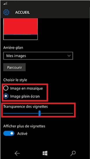 Personnalisation Lumia windows 10 fond ecran