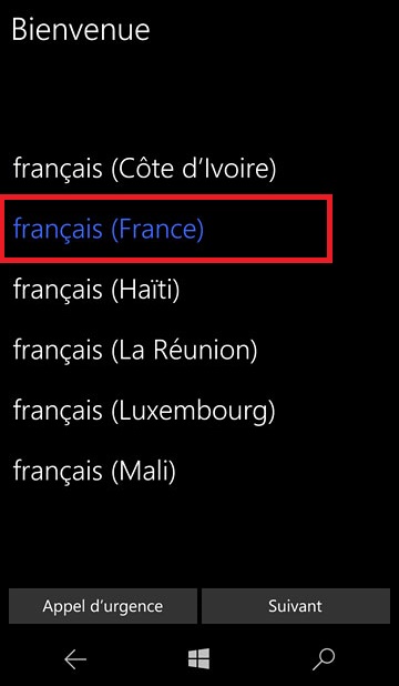 Activation Microsoft Lumia Windows 10 langue 1