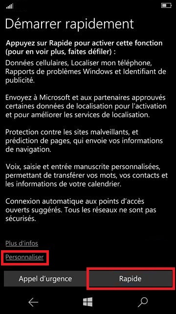 Activation Microsoft Lumia Windows 10 demarrage 10