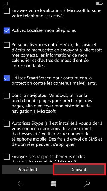 Activation Microsoft Lumia Windows 10 wifi personnalisation 12