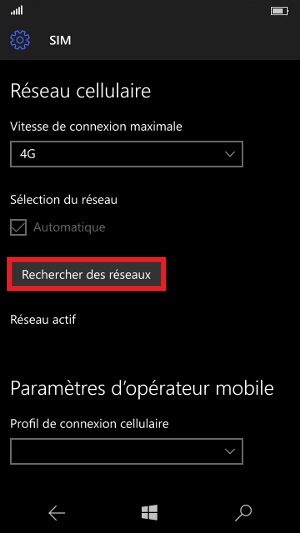 Réseaux Microsoft Lumia 650