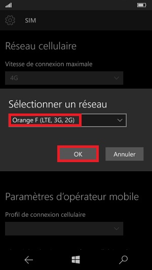 Réseaux Microsoft Lumia 535