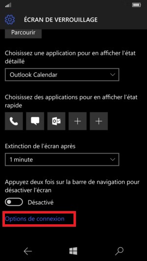 contact code pin ecran verrouillage Microsoft Nokia Lumia (Windows 10) verrou 2