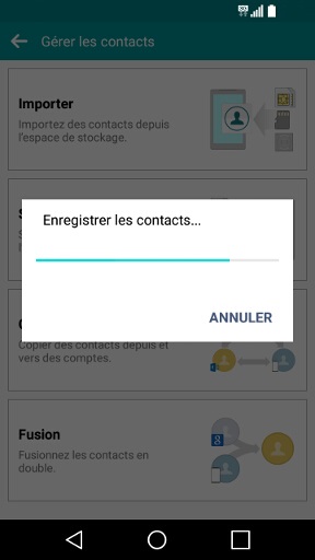 contact code pin ecran verrouillage LG android 5.1 contact copie