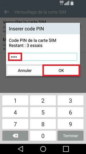 contact code pin ecran verrouillage LG android 5.1 code pin 4