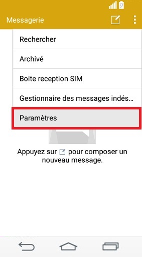 Lg-android-4.4 parametre message