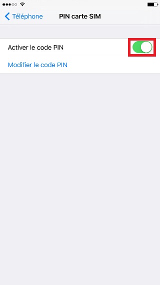 contact code pin ecran verrouillage iPhone 6 activer le code PIN