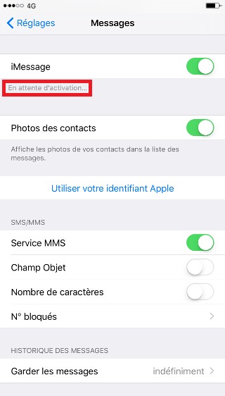 SMS iMessages iPhone 7