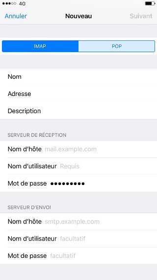 mail iPhone 6 mail manuel imap