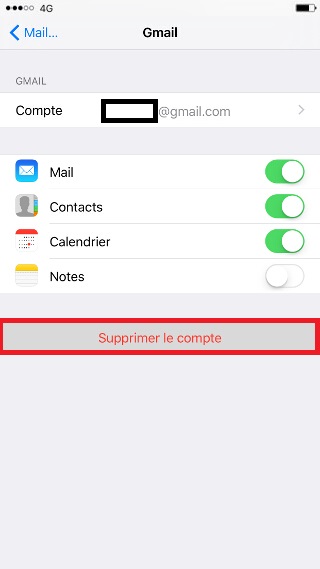 mail iPhone 7 supprimer