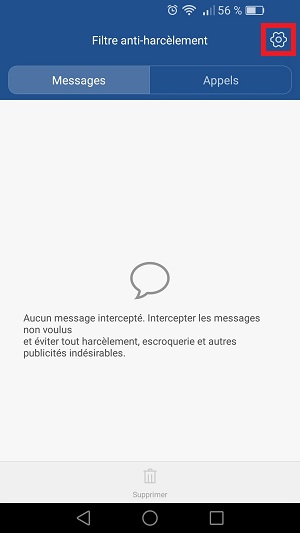 SMS Huawei android 6 blocage numéro