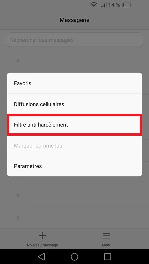 SMS Huawei android 6 blocage numéro