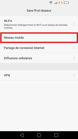 internet Huawei android 6 internet données mobiles