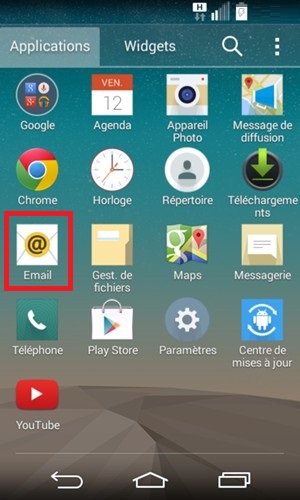 LG android 4.4 applis email