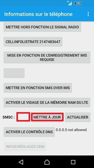 SMS Sony android 6.0