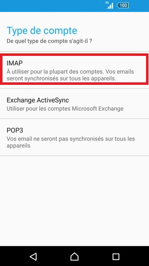 Sony 6.0 compte mail