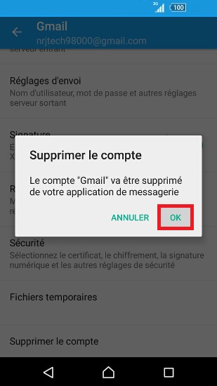 mail Sony android 6.0 mail supprimer compte 2