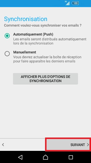 mail Sony android 5.1 notification