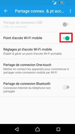 internet Sony android 5 . 1 reglages partage activer