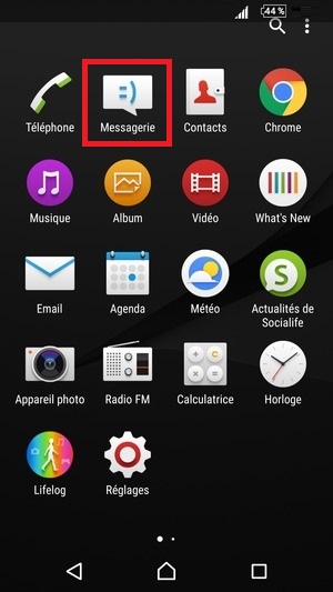 MMS Sony android 6.0 messagerie