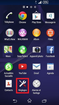 MMS Sony android 4.4 reglages