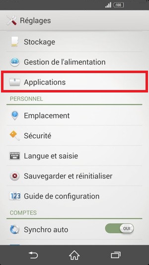Application Sony android 4.4 application