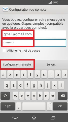 mail Sony android 4.4 config email