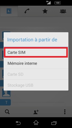 contact code pin ecran verrouillage Sony (android 4.4) contact importer SIM vers tel 2