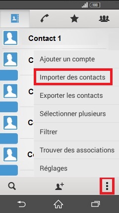 contact code pin ecran verrouillage Sony (android 4.4) contact importer SIM vers tel