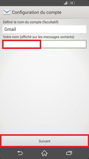 mail Sony android 4.4 mail config