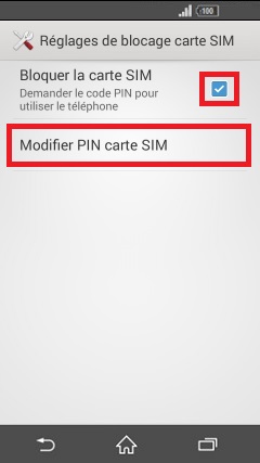contact code pin ecran verrouillage Sony (android 4.4) modifier PIN