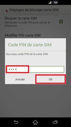 contact code pin ecran verrouillage Sony (android 4.4) nouveau pin