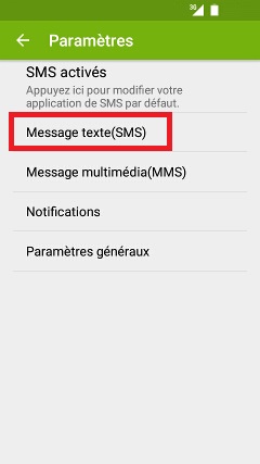 SMS Wiko android 6.0 Message texte