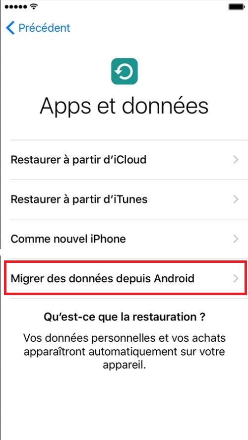 Transférer ses données iPhone-restaurer-android