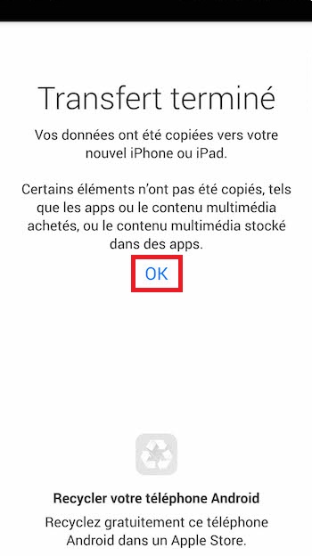 Transférer ses données iPhone