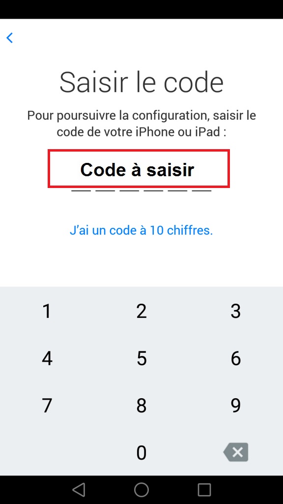 Transférer ses données iPhone-code