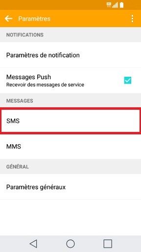 SMS LG G5-parametre-sms