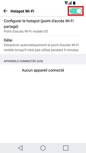 internet LG G5-partage-de-connexion-actif