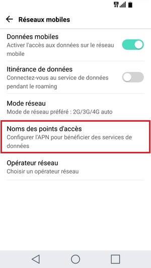 MMS LG G5 point-acces