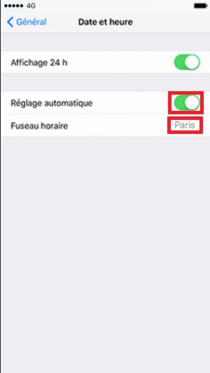 Applications iPhone 6 fuseau horaire