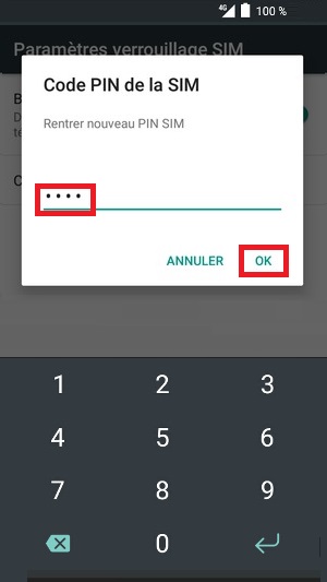 contact code pin ecran verrouillage Alcatel android 6.0 SIM