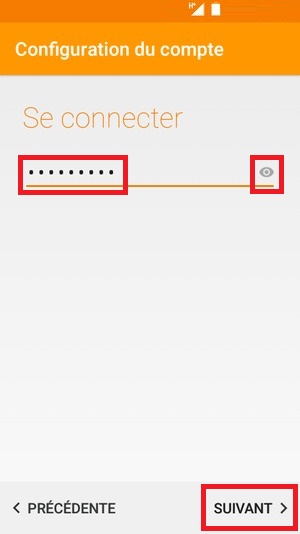 mail Alcatel android 6.0 mot de passe