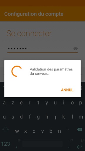 mail Alcatel android 6.0 validation des paramètres email
